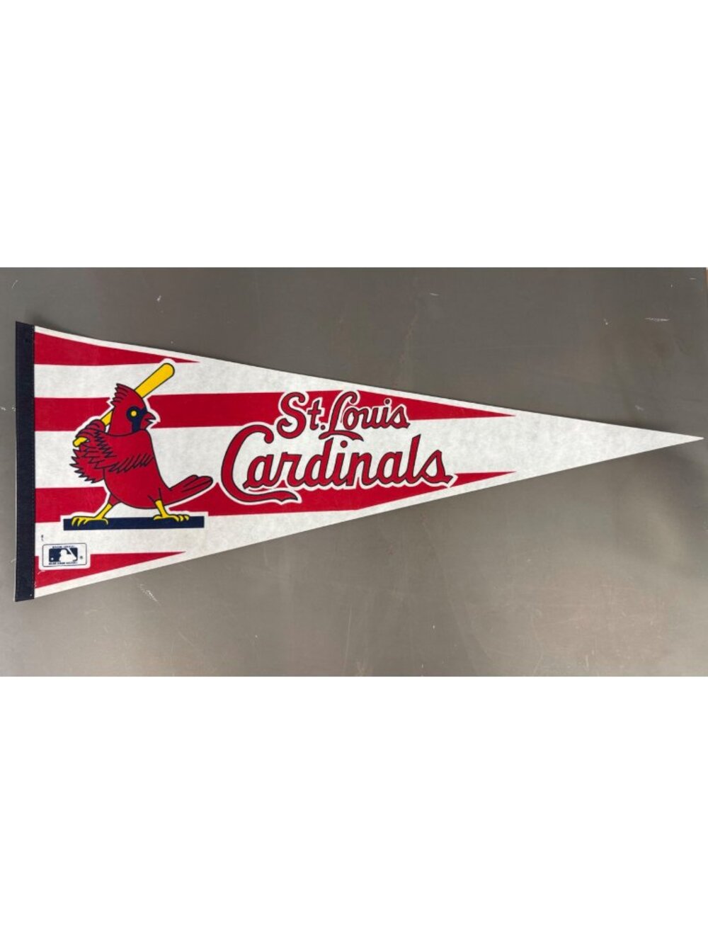 St. Louis Cardinals MLB Licensed Felt Pennant With Bird & Bat Design 30" Vintage